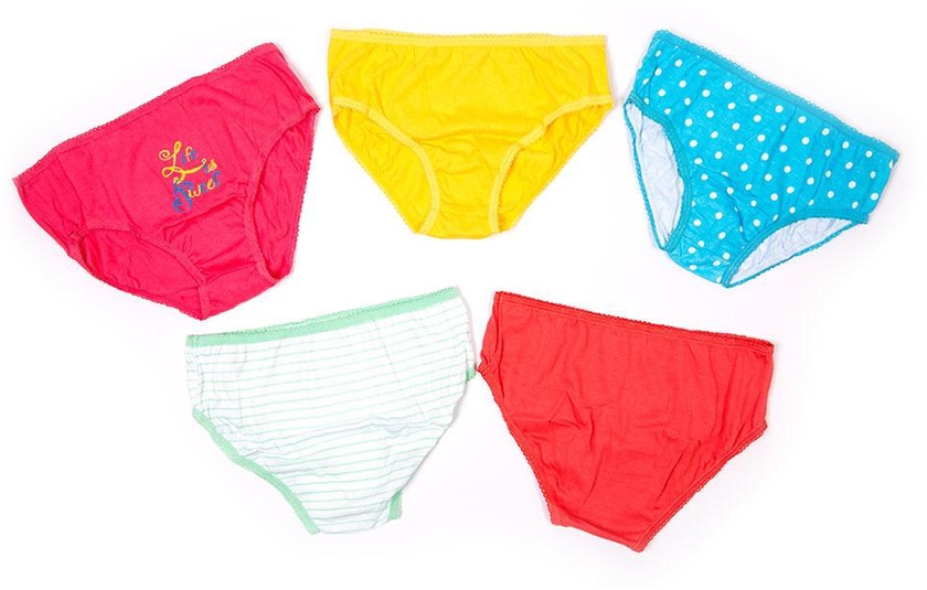 Basicxx Pack Of 5 Panties for Toddler Girl 5-6 Years Multicolour