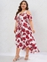 Plus Size Guipure Lace Panel Lace-up Floral Ruffle Cold Shoulder Maxi Dress - 4x | Us 26-28