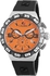 Calibre Men's SC-4L2-04-​079 Lancer Chronograp​h Orange Dial Black Rubber Watch