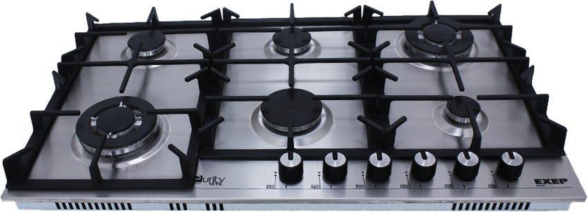 Get Purity HPT904S Built-in Gas Cooker, Self-Ignition, Safety Valves, 6 Burners, 90 cm - Silver with best offers | Raneen.com