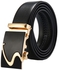 Classy Men Automatic Buckle Leather Belts -Black/Gold