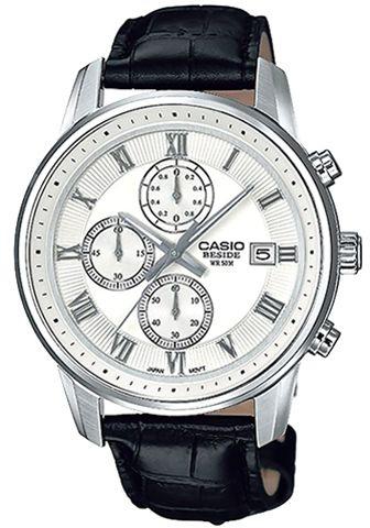 Casio Beside Men's White Dial Leather Band Watch - BEM-511L-7AVDF