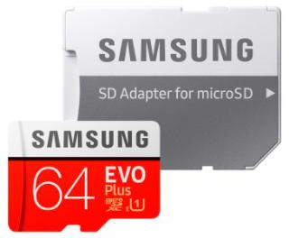 Samsung SD Card Evo Plus 100MB/s 4K Class 10 Micro SD (64GB)