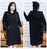Solid Pattern Hooded Midi Dress Black