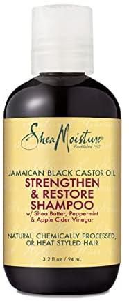 SHEA MOISTURE Jamaican Black Castor Oil Strengthen And Restore Shampoo For Unisex, 3.2 Oz.