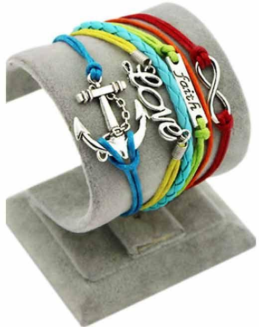 Multilayer colorful Leather Bracelets ,Fashion Charm Bangles,bangle strings jewelry for women