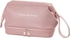 Cosmetic Bag, Double Layer Makeup Bag, Portable Toiletry Bag, PU Leather Makeup Organizer Bag, Waterproof Cosmetic Bag for Women Girls,Made of Leather, Pink