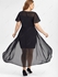 Plus Size Sequins Mesh Panel Overlay Midi Bodycon Party Dress - L | Us 12