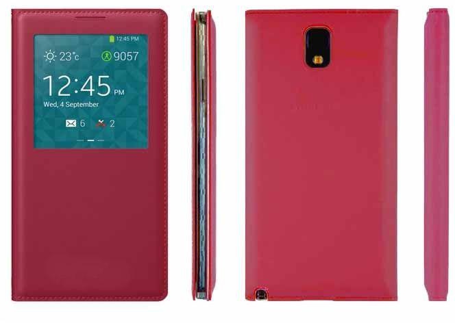 S-View Flip Cover for Samsung Galaxy Note 3 Neo N7505 N7500 / red