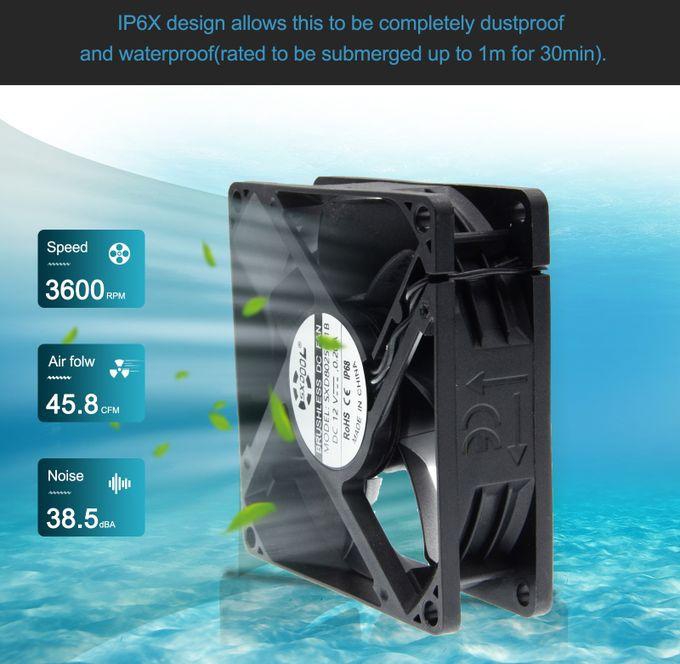 Ip68 80mm 8cm Waterproof Dustproof Dc 12v Heat Dissipation