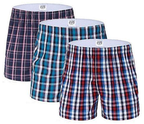 Generic Boxer Shorts - 3 Pieces - Pure Cotton- (Colors may vary)