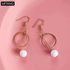 MITANG Net Red Aqin Same Earring Ear Clip No Ear Hole Female Long Temperament Korean Simple Earrings Pearl Circle Earrings