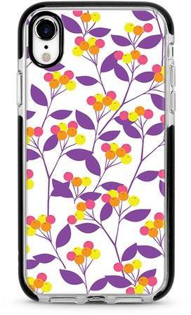 غطاء حماية واقٍ لهاتف أبل آيفون XR طبعة كاملة بتصميم أزهار الربيع بلون أرجواني
