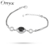 Fashion Bracelet For Women With A Black Lobe , Silver 925