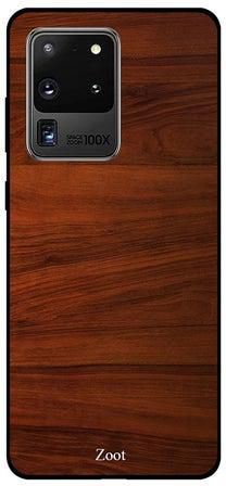 Skin Case Cover -for Samsung Galaxy S20 Ultra Wooden Dark Brown Vertical Lines Wooden Dark Brown Vertical Lines