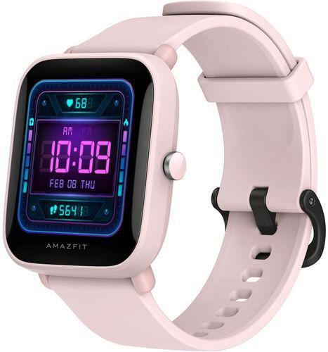Amazfit ساعة امازفيت الذكية BIP U PRO مع شاشة LCD مقاس 1.43 بوصة ، نظام تحديد المواقع العالمي GPS ، عمر بطارية 9 أيام ، وتتبع 60 نشاط رياضي، وصحي ، وتتبع للدورة الشهرية للنساء، مقاومة للماء، وردي