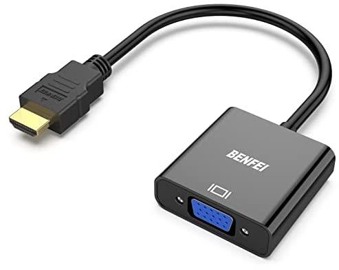 BENFEI Gold-Plated HDMI to VGA Adapter (Male to Female) for Computer, Desktop, Laptop, PC - Black