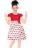 Puppy Red Polka Dot Cotton Dress With Lace Bodice