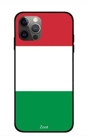Flag Printed Case Cover -for Apple iPhone 12 Pro Max Green/White/Red أخضر/أبيض/أحمر
