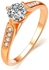 Ring for women Diamond Wedding 24K Gold Plated, Size 6.5