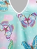 Plus Size Cold Shoulder Butterfly Print Keyhole Tee - L