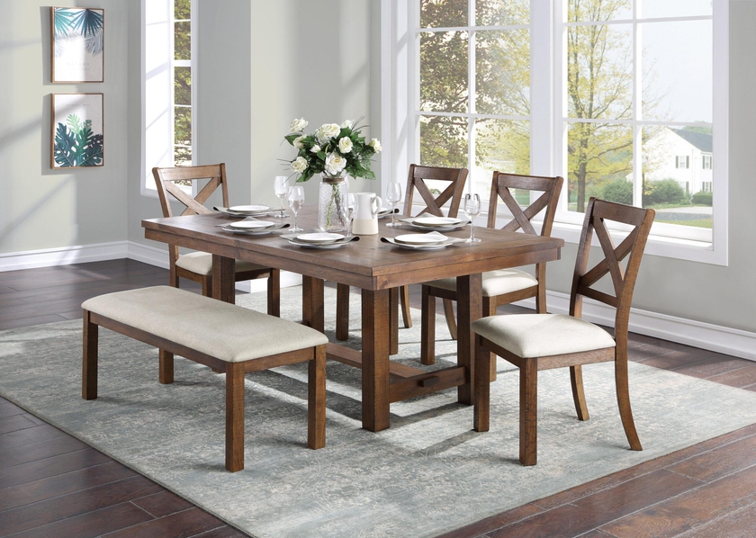 Bonner Dining Set for 6 With Bench