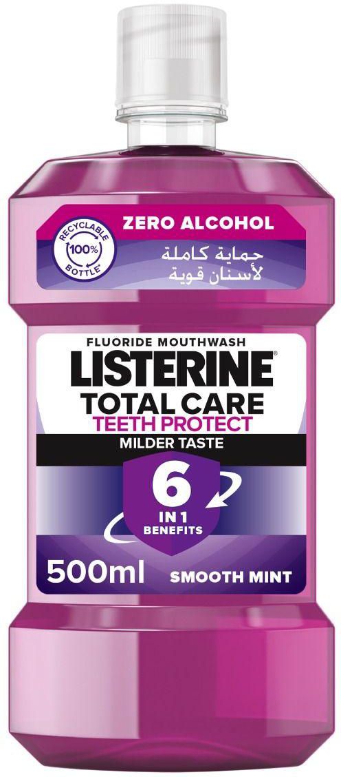 Listerine Mouthwash, Total Care, Milder Taste, 500Ml