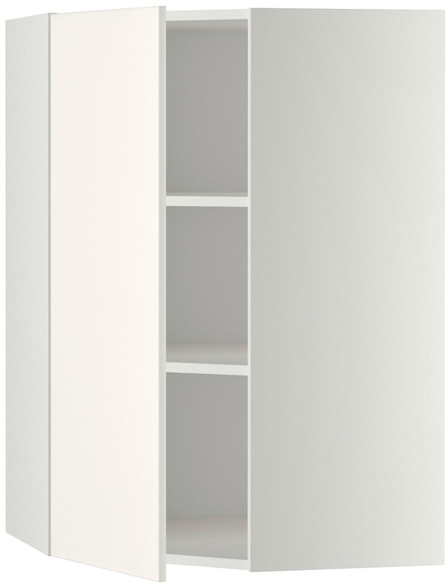 METOD خزانة حائط زاوية مع أرفف - أبيض/Veddinge أبيض ‎68x100 سم‏