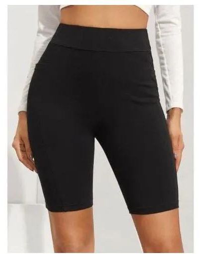 Fashion 2PCS Set Of Highwaist Soft Cotton Stretch Ladies Biker Short Tight+Matching Top