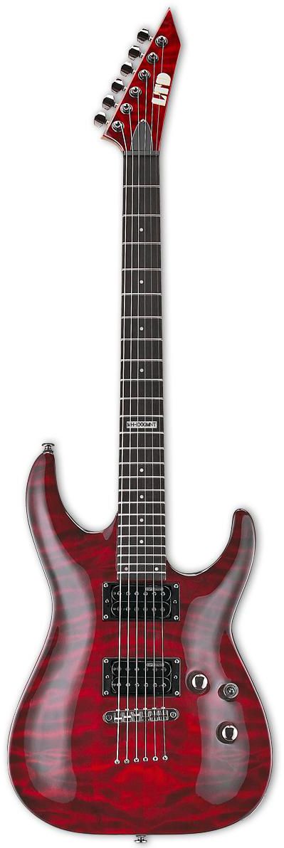 Esp Ltd Mh-100qm Nt See Thru-Blk Cherry Electric Guitar (As Picture)
