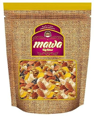 Mawa Deluxe Raw Mixed Nuts 1kg | Dry Fruits and Nuts Mix | Almonds Nuts | Cashew Nuts | Walnuts| Black Raisins | Golden Raisins | All Natural