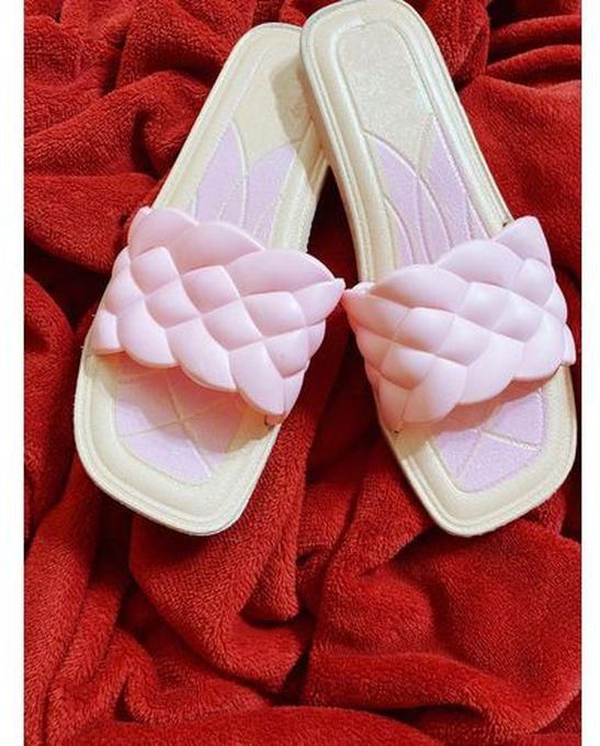Medical Pink Slippers Bubble Outdoor Women Comfortable Leather Flat