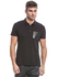 GUESS M64P09K4Y60 Knit Polo Shirt for Men, Jet Black with Frost
