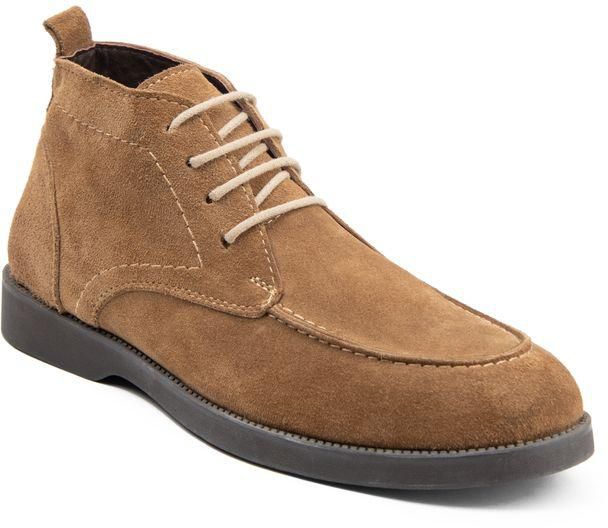 Elegant Genuine Suede Leather With Laces For Men, Beige