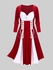 Plus Size Lace Up Colorblock Velvet Midi Dress - 5x | Us 30-32