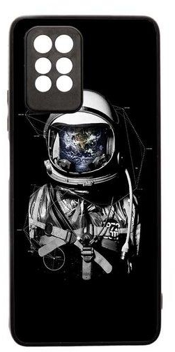 TPU Protection and Hybrid Rigid Clear Back Cover Case Space Astronaut for Infinix Note 10 Pro / Infinix Note 10 Pro NFC