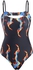 Cami Flame Print Cutout One-piece Swimsuit - S