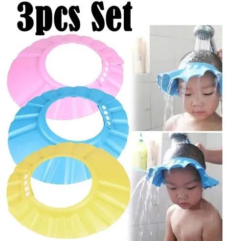 1PC Baby Bathing Shower Caps -Protects Ears, Eyes, Head Using a shampoo cap negates the need for physically getting into shower and having to exert