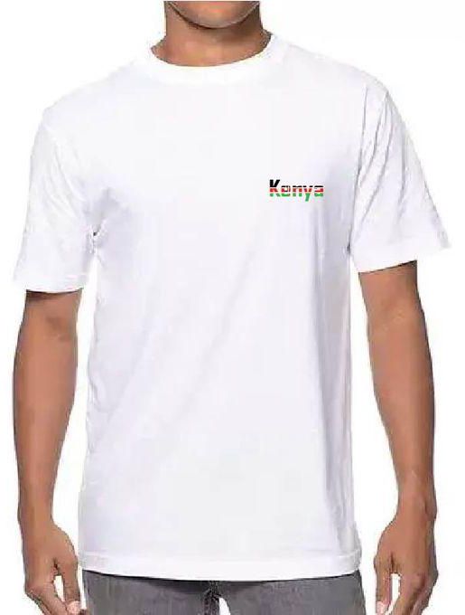 Fashion Kenya Flag In Logo, Heavy T-shirt ,white