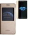 Infinix Leather Smart Case With Watch Sensor For Hot S X521 - Gold and Glass Screen Protector