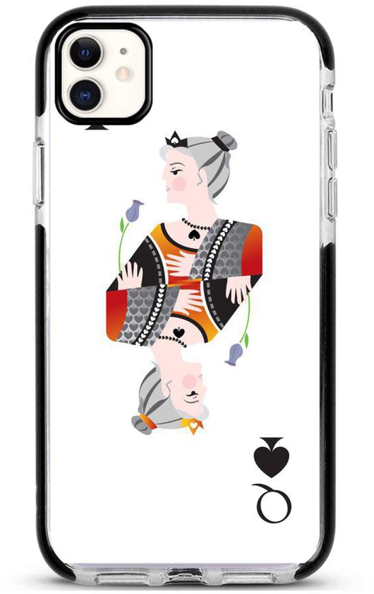 Protective Case Cover For Apple iPhone 11 Queen Of Spades Full Print