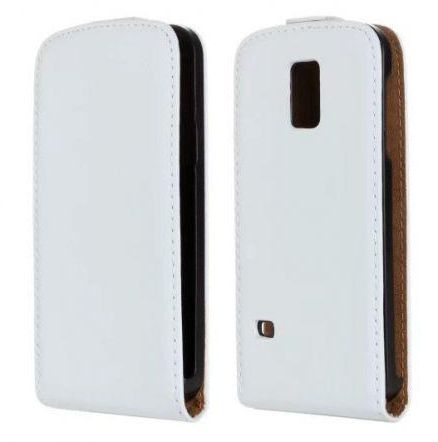 RL Leather Flip Case Cover For Samsung Galaxy S5 Mini G800 With Screen Protector - White