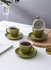 8-Piece Coffee Cup And Saucer Set Green 11.7x10x7.8cm