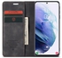 Caseme Wallet Retro Black Suede Leather Flip Case For Samsung Galaxy S21