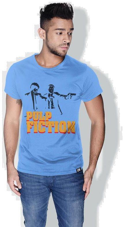 Creo Pulp Fiction Movie Posters T-Shirts For Men - S, Blue