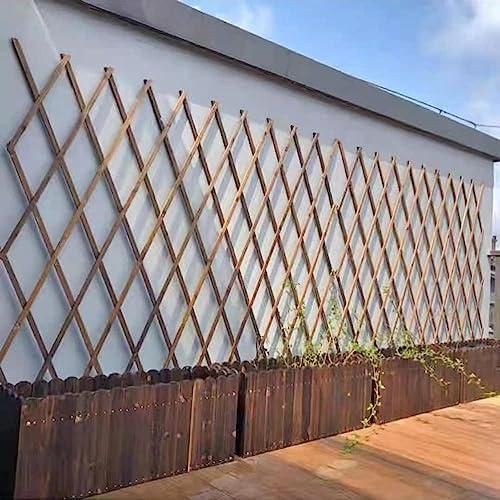LINGWEI Wooden Expendable Garden Trellis Fence For Home Wall Trellis Vine Plant Climbing Frame Wooden Picket Fence For Climbing Plant Support Decorative Fence