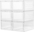 6 pcs Shoe Box,Clear Plastic Stackable Shoe Organizer for Closet, Shoe Containers with Magnetic Door, Sturdy Durable Plastic Shoe Organizer For Closet, Space Saving Shoe Holder Sneaker Display Case