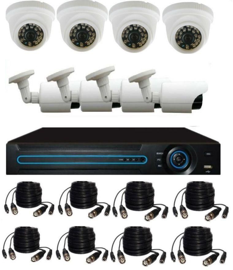 8CH Full HD 1280 X 720P  DVR  AHD indoor and Outdoor Camera System 1200 TVL CCTV SYSTEM