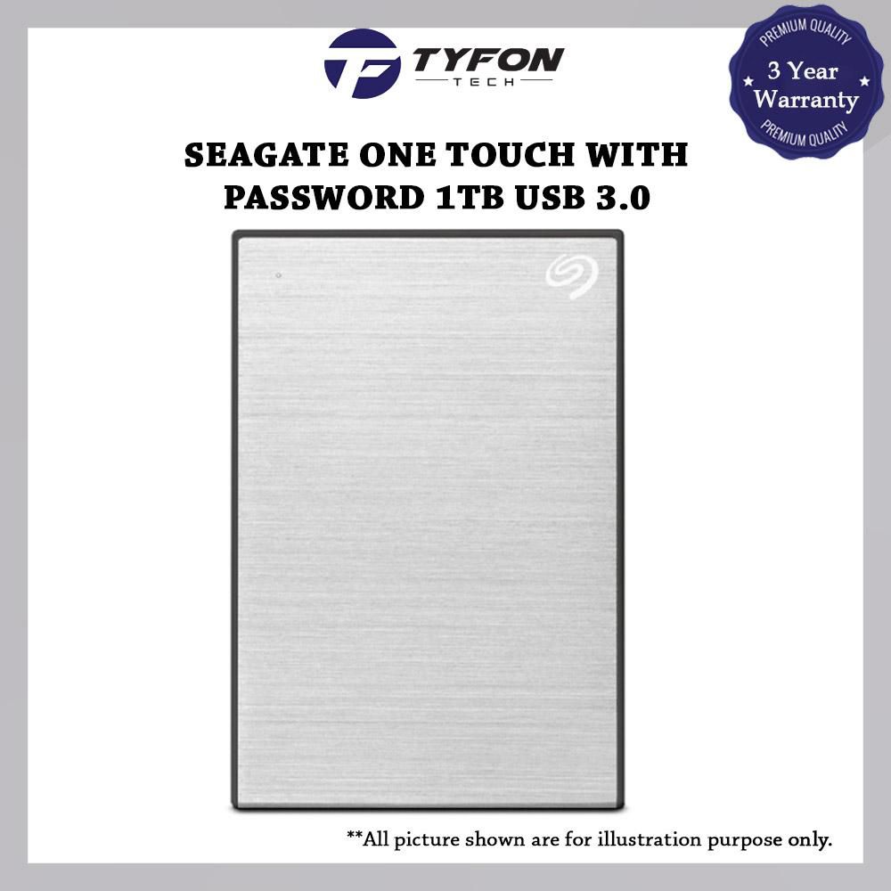 Seagate One Touch with Password 1TB USB 3.0 STKY1000401 Hard Drive (Silver)
