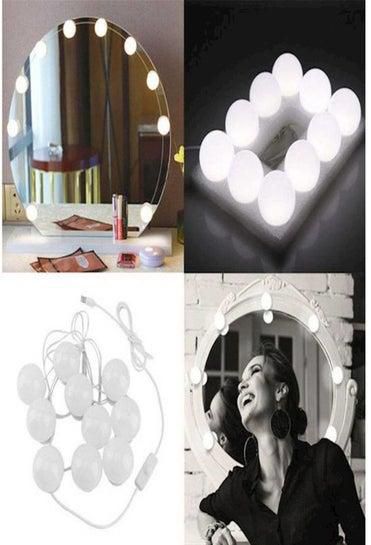 10-LED Stepless Dimmable Vanity Mirror Light Bulb For Dressing Table White